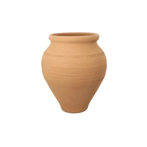 Jarrón tradicional de cerámica en color terracota,