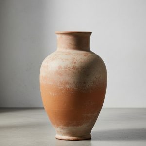 tinaja de barro con acabado antiguo