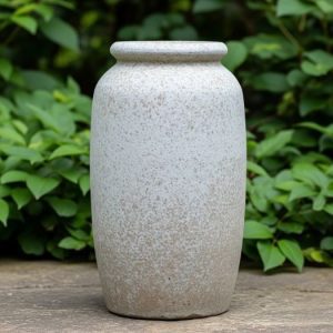 tinaja pequeña de barro acabado piedra para interior o exterior